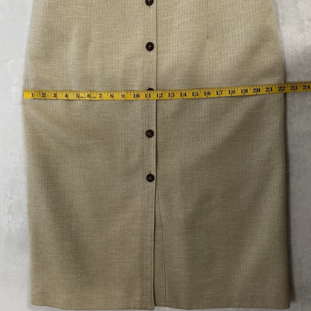 Vintage Maxi‎ Jacket Shirt Dress Size 14 P Herringbone Belted Safari Western 90s - Picture 14 of 16